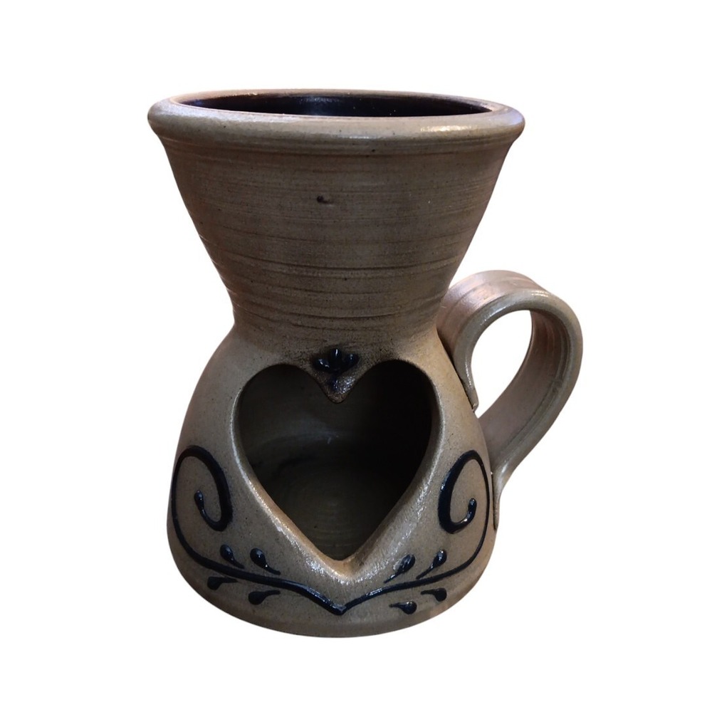 Maple City Pottery 1999 Vtg Tart Wax Melt Candle Warmer Handle Salt Glazed Gift